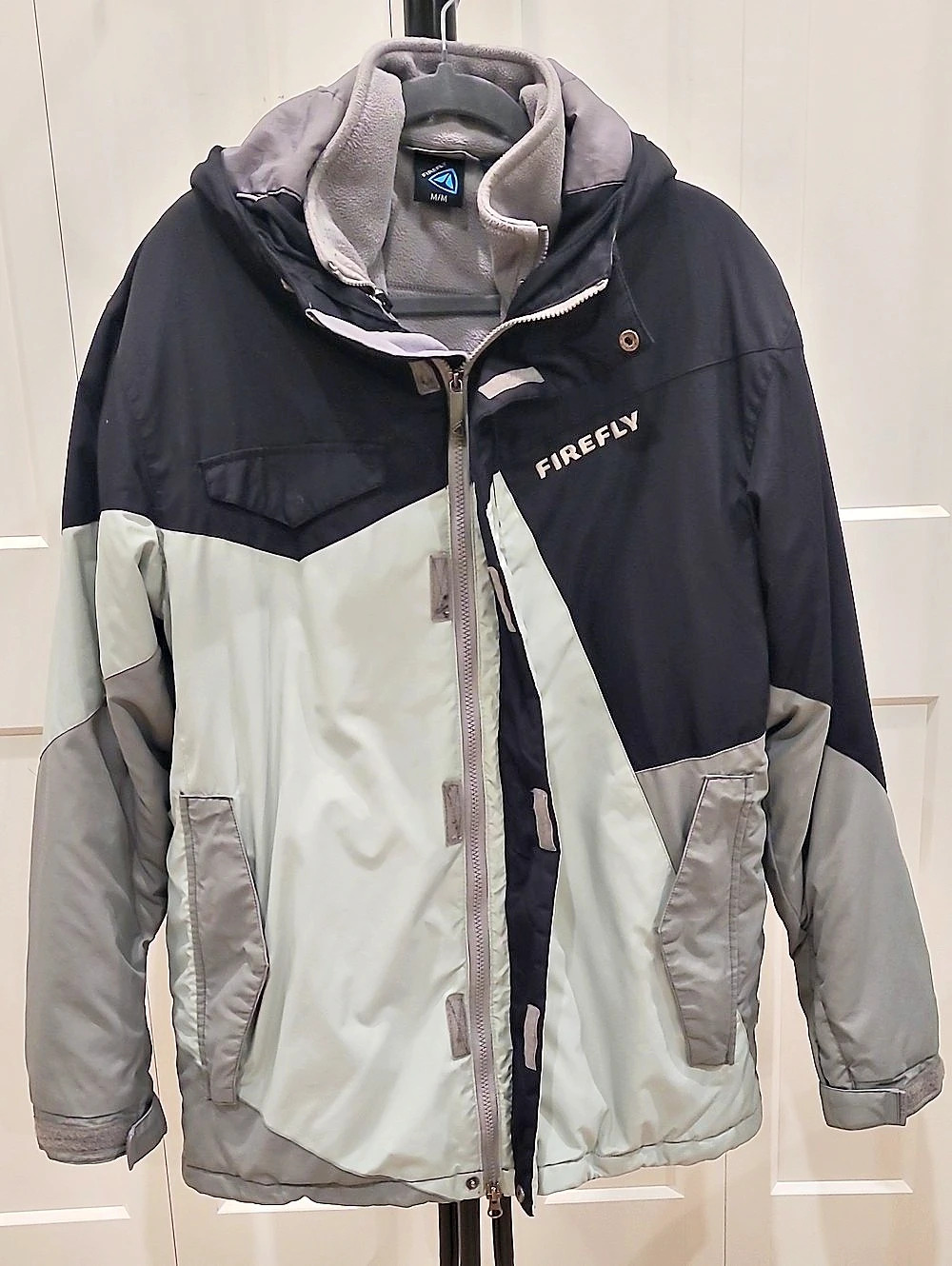 Firefly Color Block Ski Jacket in Black & Gray